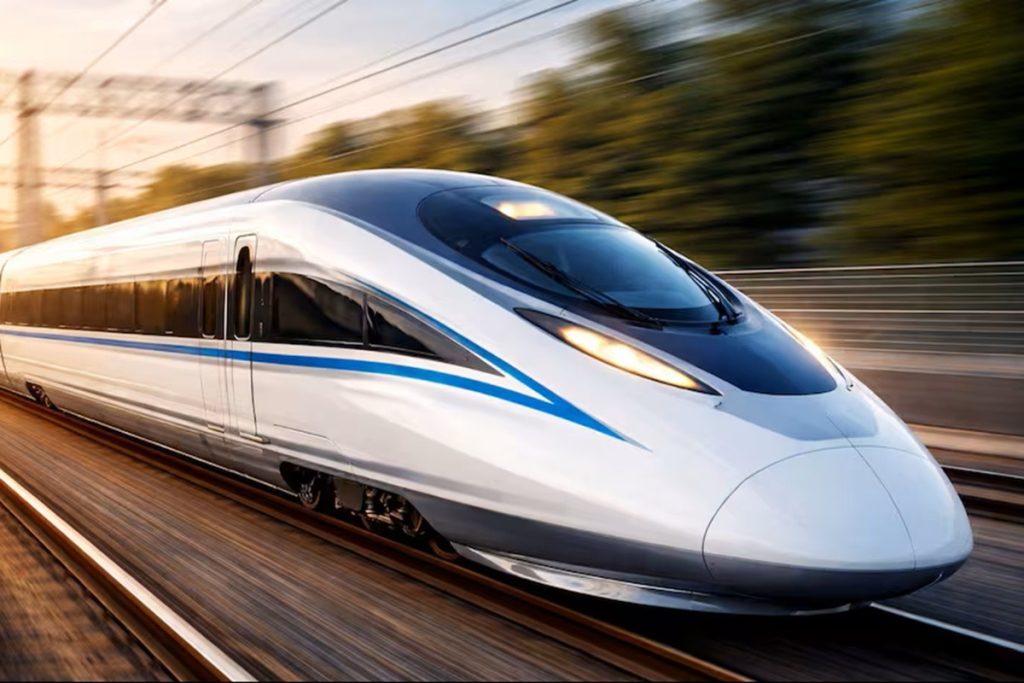 A több mint 500 km/h sebességgel közlekedő nagysebességű vonat avatása, amely összeköti a fővárost a belterülettel